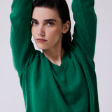 Sweater Cashmere Cuello V Verde