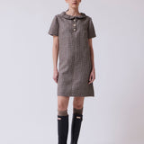 Vestido Gabriela Tramado Bicolor Café