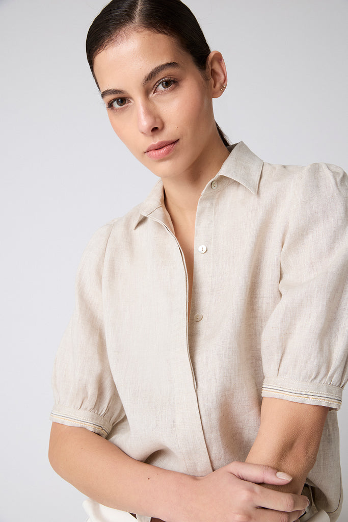 Blusa Inés Lino Beige