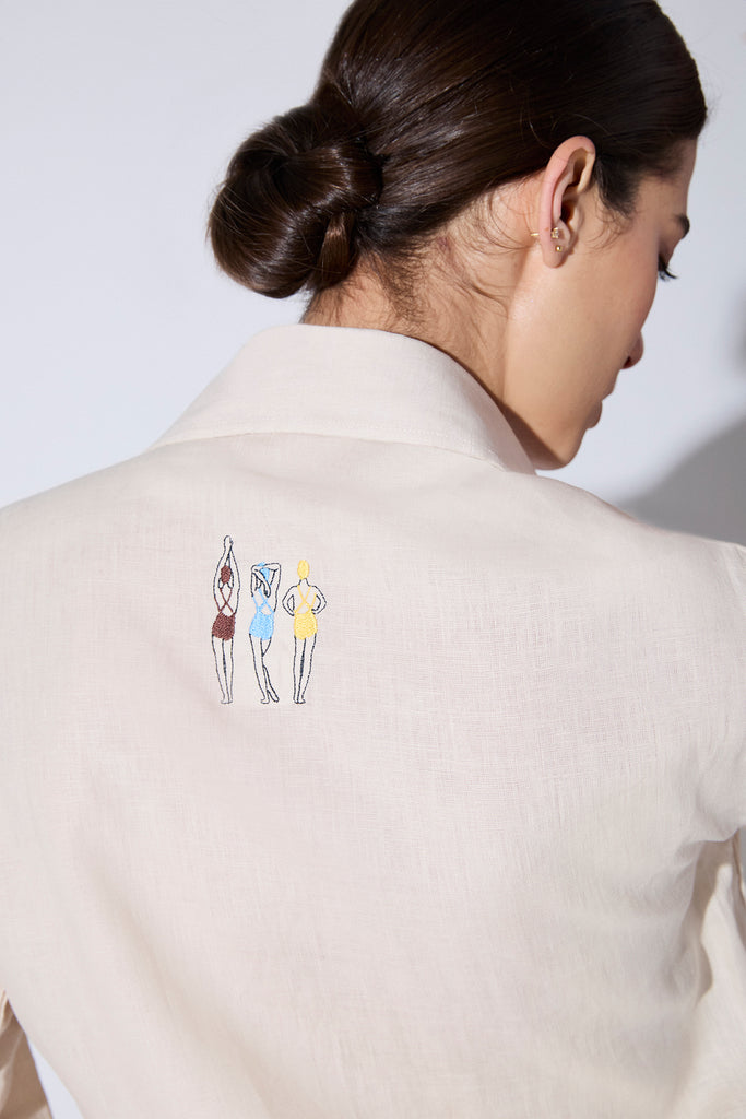 Camisa Maria Lino Beige