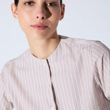 Camisa Paloma Rayada Moka y Burdeo