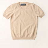 Sweater Cashmere Manga Corta Beige