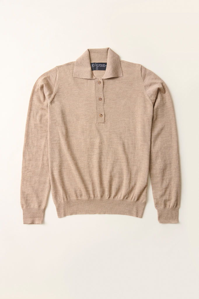 Sweater Cashmere Cuello Polo Visón