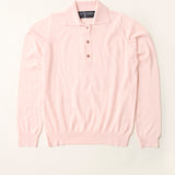 Sweater Cashmere Cuello Polo Rosa