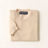 Sweater Cashmere Manga Corta Beige
