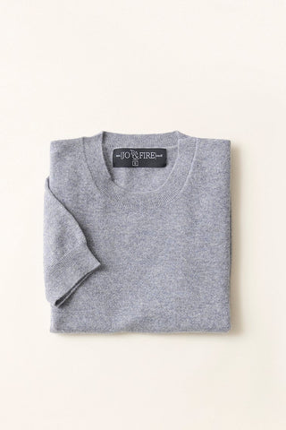 Sweater Cashmere Manga Corta Gris