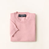 Sweater Cashmere Manga Corta Rosa