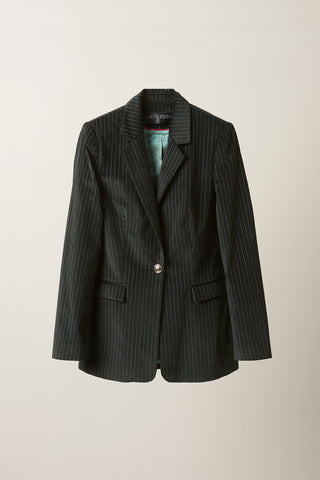Blazer París de Pana Verde Oscuro Rayado