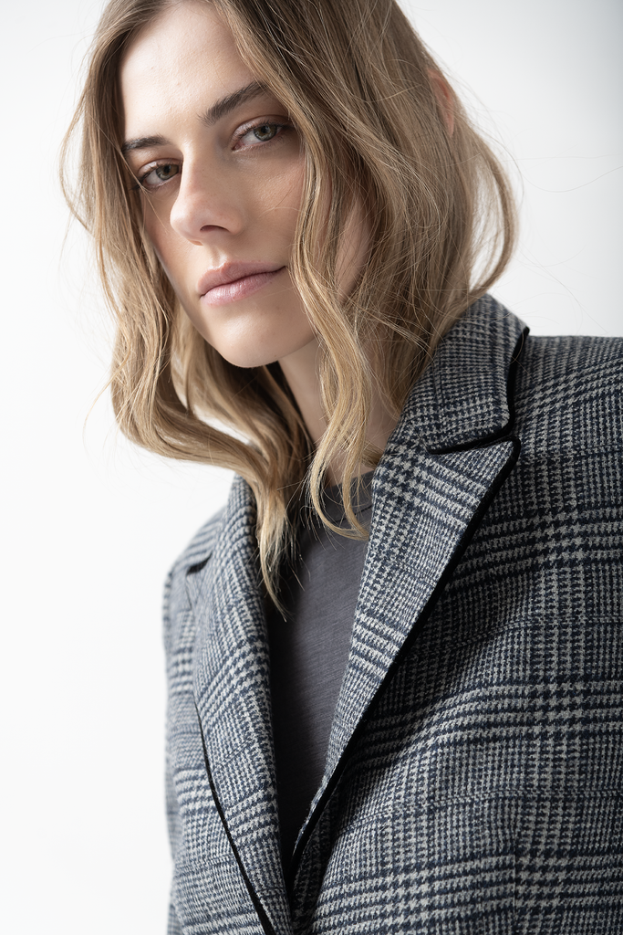 Blazer New Paris Príncipe de Gales Azul Vivo Negro