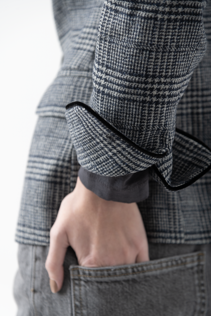 Blazer New Paris Príncipe de Gales Azul Vivo Negro