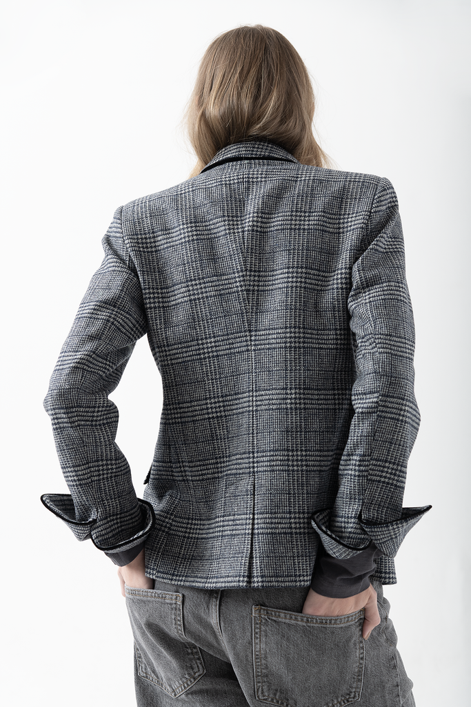 Blazer New Paris Príncipe de Gales Azul Vivo Negro