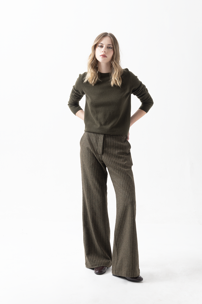 Sweater Cashmere Cuello Redondo Verde