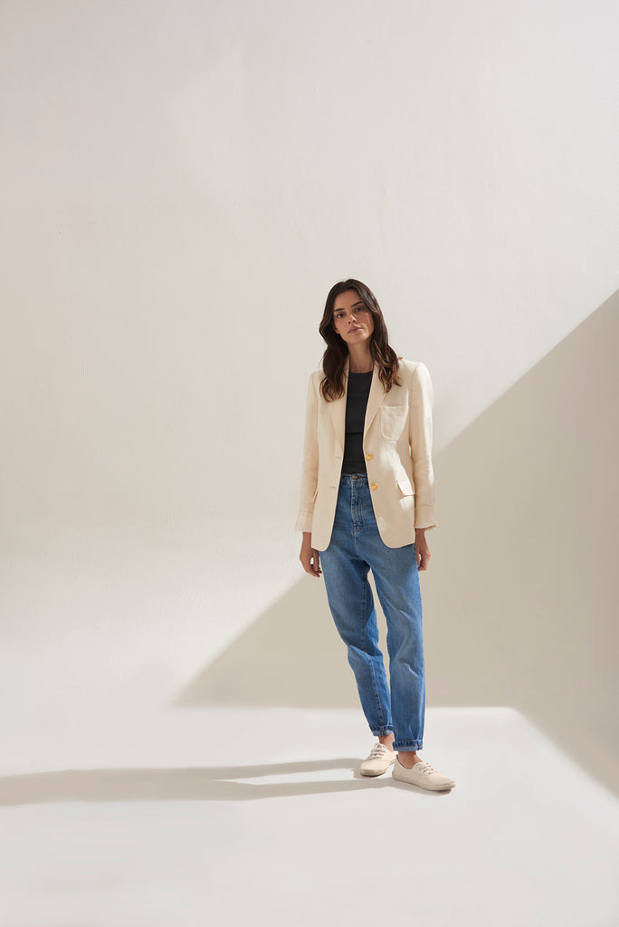 Blazer Amuleto Lino Crudo