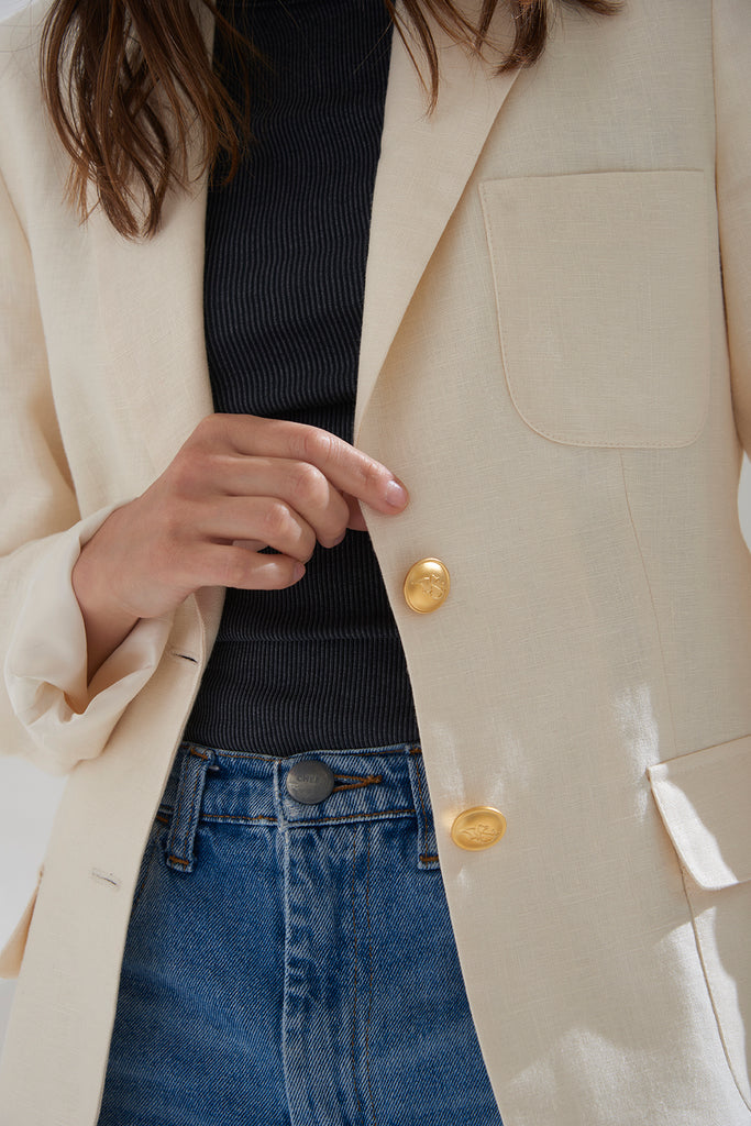 Blazer Amuleto Lino Crudo