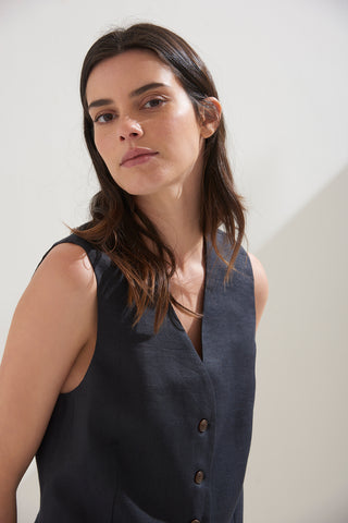 Gilet Lino Negro