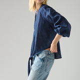 Blusa Eva Lino Azul Marino