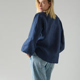Blusa Eva Lino Azul Marino