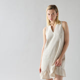 Vestido Lino Corto Beige