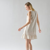 Vestido Lino Corto Beige