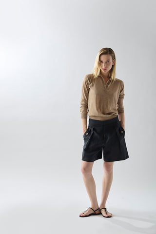 Sweater Cashmere Cuello Polo Visón