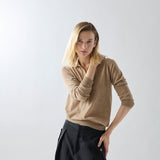 Sweater Cashmere Cuello Polo Visón
