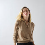 Sweater Cashmere Cuello Polo Visón