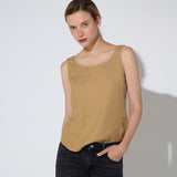Top Kala Lino Stonewashed Camel