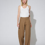 Pantalón Cristina Lino Stonewashed Avellana