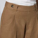 Pantalón Cristina Lino Stonewashed Avellana