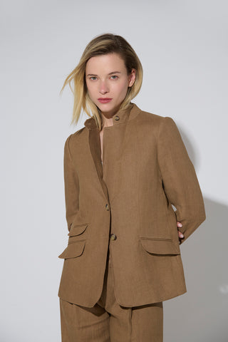 Blazer Roma Lino Stonewashed Avellana