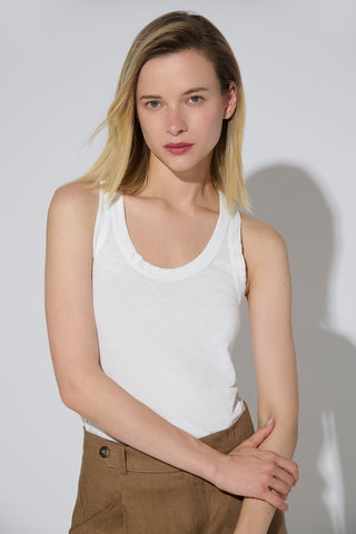 Musculosa Cassis en Pima Blanca