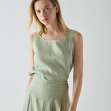 Top Kala Lino Stonewashed Matcha