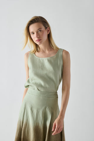 Top Kala Lino Stonewashed Matcha