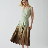 Pollera Victoria Lino Matcha Degrade Chocolate