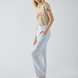 Pantalón Cristina Lino Stonewashed Celeste