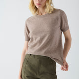 Sweater Cashmere Manga Corta Moka