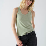 Musculosa Cassis en Pima Matcha