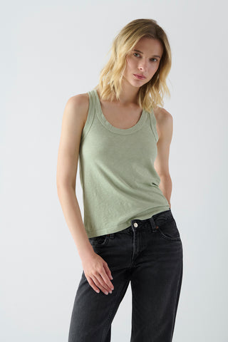 Musculosa Cassis en Pima Matcha