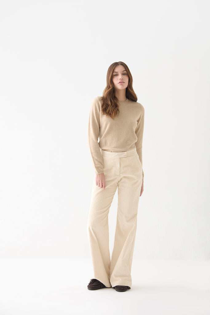 Pantalón Grace Cotelé Crudo