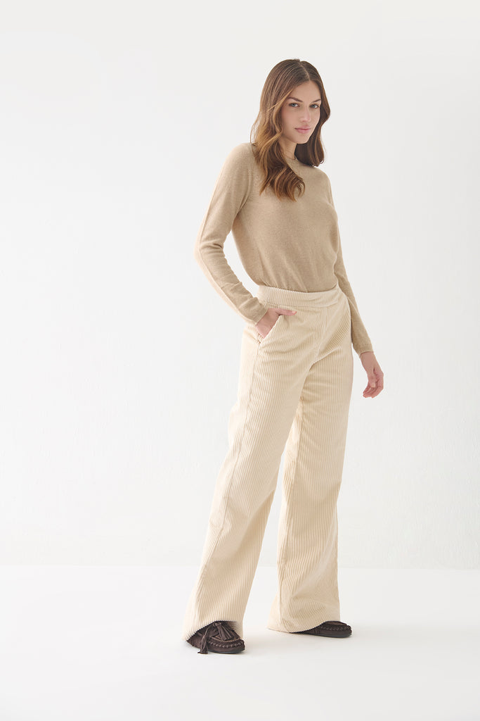 Pantalón Grace Cotelé Crudo