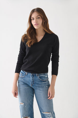Sweater Cashmere Cuello V  Negro