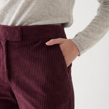 Pantalón Grace Cotelé Burdeo