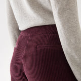 Pantalón Grace Cotelé Burdeo