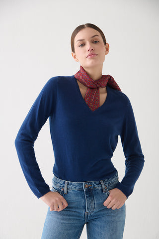 Sweater Cashmere Cuello V Midnight