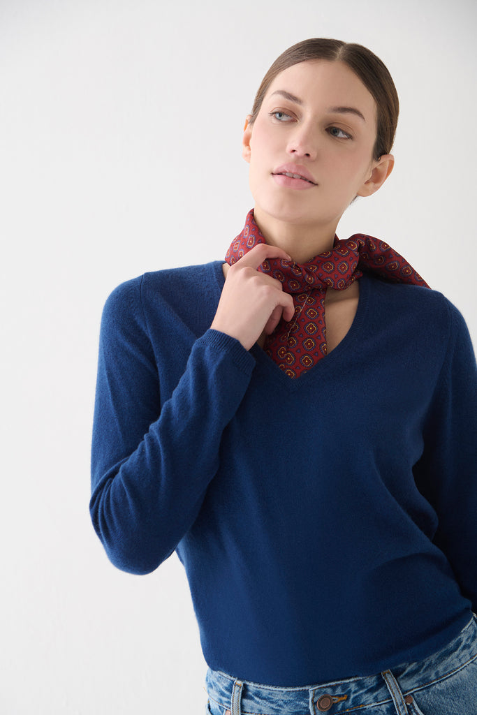Sweater Cashmere Cuello V Midnight