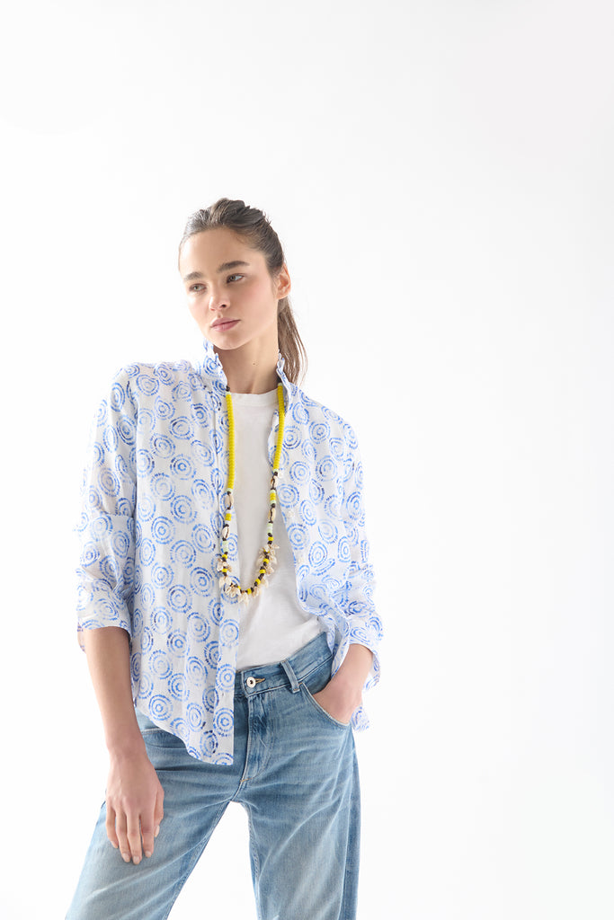 Camisa Vuelos Tie-dye Azul