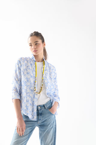 Camisa Vuelos Tie-dye Azul