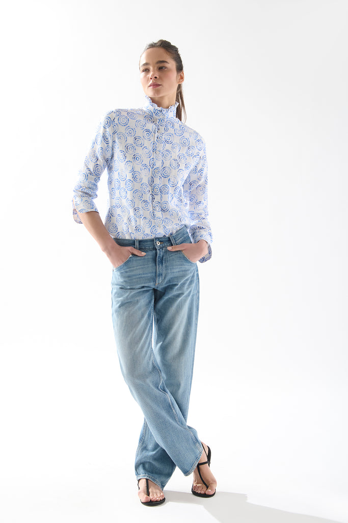 Camisa Vuelos Tie-dye Azul