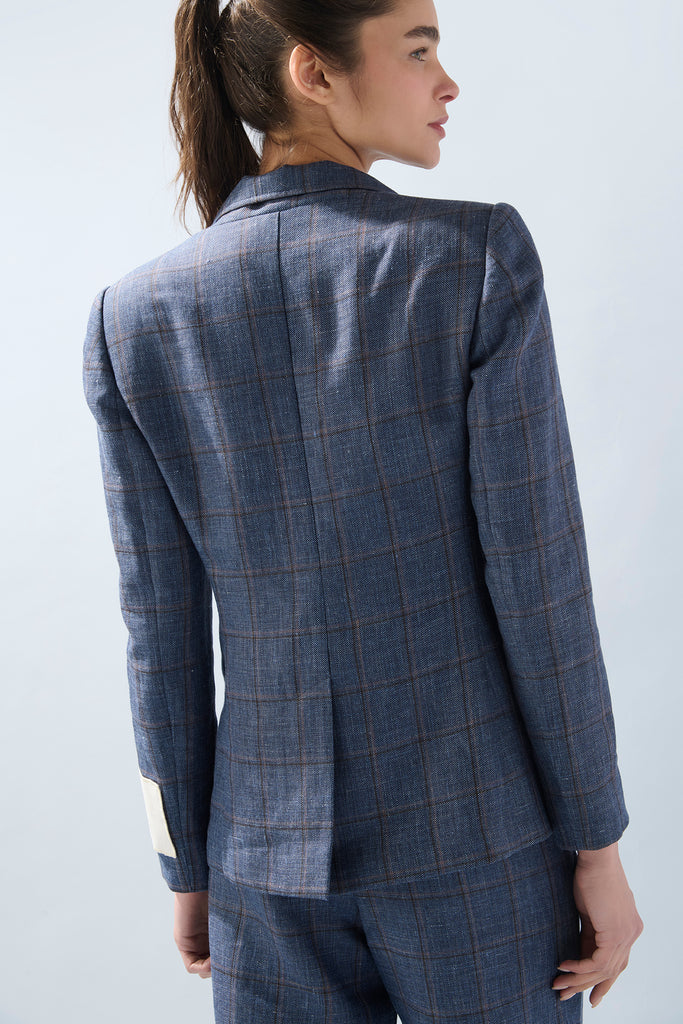 Blazer Roma Cuadros Chocolate y Rosado