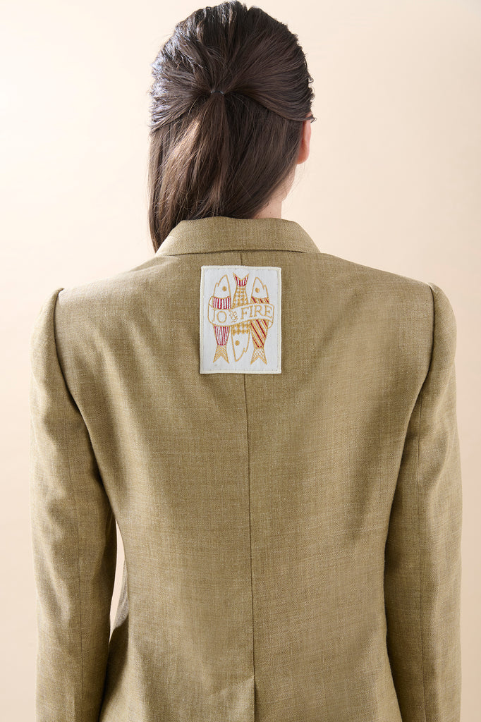 Blazer Roma Lino Espiga Tostado
